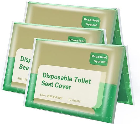 Disposable Toilet Seat Covers,30pcs Flushable Travel Disposable Toilet Seat Covers for Adults Kids Potty Training, Travel Essential Accessories for Airplane, Road Trips, Camping (30)