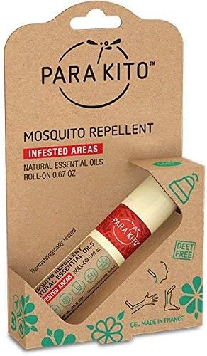PARAKITO Roll-on Gel Mosquito Repellent for Kids & Adults | w/Vitamin E & Citronella Oil | Travel Size Bug Repellent for Hiking & Camping Accessories | DEET-Free Protection (0.67 oz)