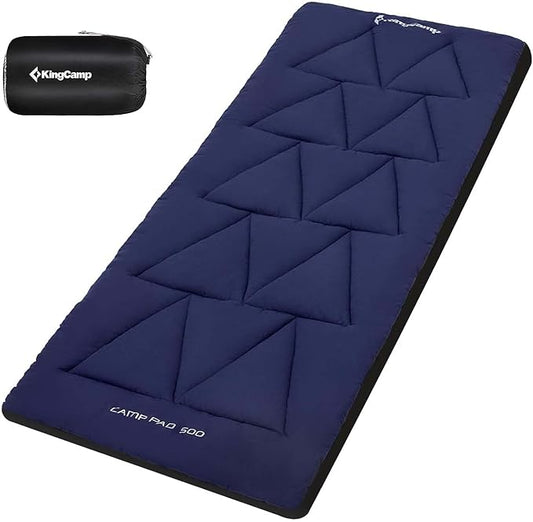 KingCamp Cot Pad Topper for Camping, Soft Warm Non-Slip Cot Mattress, Comfortable Lightweight Sleeping Mat for Outdoor & Indoor, Picnic, Hiking, Backpacking, Yoga