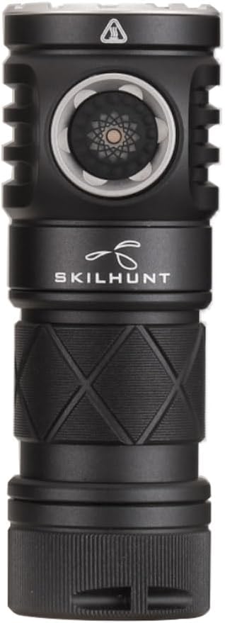 SKILHUNT EC200S-Mini 1400+570 lumens Dual Channel Powerful EDC USB-C Rechargeable LED Flashlight - Lightweight, Compact Pocket Light Camping Hiking Running Waterproof Outdoor (High CRI 4500K, Black)
