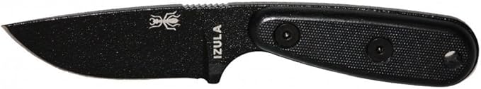 ESEE Knives Izula Fixed Blade Knife w/Survival Kit, Sheath & Clip Plate (Black Blade/Black G10 Handle/Black Sheath/Survival Kit)