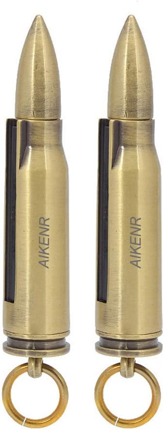 Keychain Matchstick Fire Starters, Waterproof Permanent Metal Match with Flint Matchstick, Portable Kerosene Refillable Lighter for Emergency Survival Gear