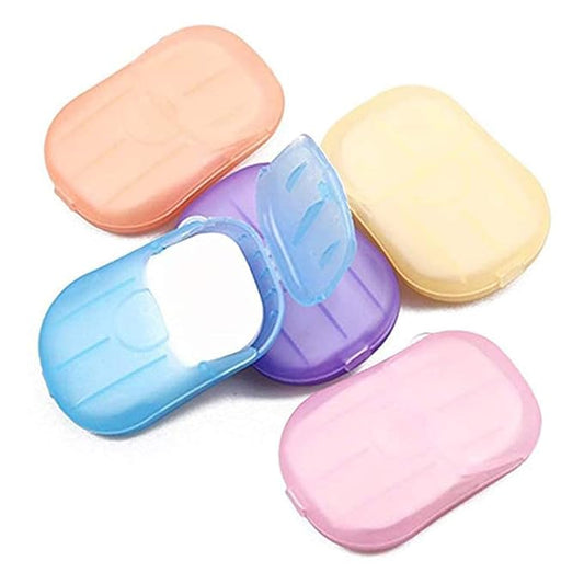 100 Sheets Colorful Disposable Soap Paper 5 Boxes Hand Cleaner Fragrance Mini Color Soap Paper for school Indoor, Outdoor, Travel, Camping Hiking，Foot and Hand Care, Outdoor Recreation