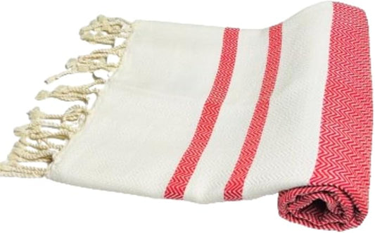 Breathable Airplane Keep Warm Travel Blanket Towel Quick Dry Comfortable Cotton Oversized 39" x 72" Compact Portable Essentials Quick Dry Beach Towel Car Camping (Bright Red)
