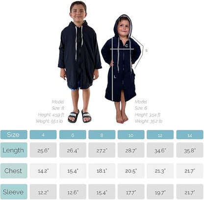 MACAR sport TOWEL swimming parka, waterproof fabric on the outside, dry jacket for kids and adults