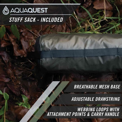 AquaQuest Safari Camping Tarp - Lightweight Durable Rain Fly - Waterproof Camping Essentials for Hiking, Backpacking & Hammock