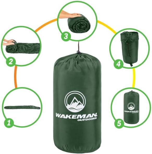 Mummy Sleeping Bag - Adult Cold Weather Sleeping Bag Rated to 25°F - Waterproof with Drawstring Hood - Camping Equipment by Wakeman Outdoors