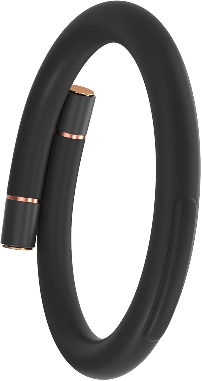 Mosquito Repellent Bracelets, 1 Pack Repellent Wristbands for Adults and Kids, DEET-Free (10 Replacement Cores - Black)