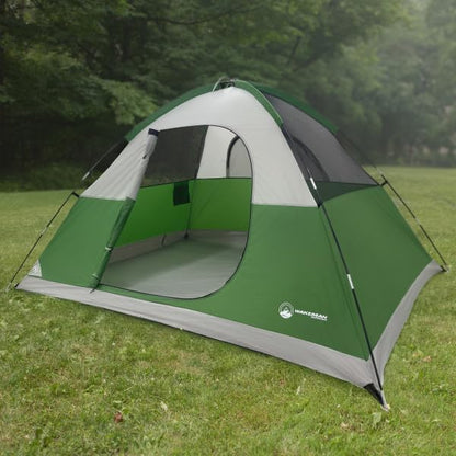 4 Person Camping Tent with Rainfly and Carrying Bag - Easy Pop Up Family Tents for Camping Essentials, Beach, Hiking, Backpacking, Mountaineering and Camp Travel