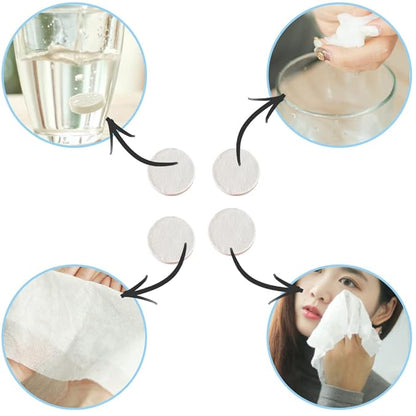 100 PCS Compressed Towels, Mini Face Towels,Tablets Portable Towels,Portable Mini Towels,Camping Wipes,Compressed Towels,Compressed WipesPertain Home Beauty and Outdoors Hiking