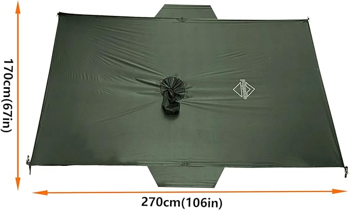 onewind Hooded Rain Poncho, Silnylon Camping Rain Coat Versatile Survival Shelter Lightweight Poncho for Hiking, Backpacking