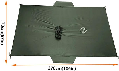 onewind Hooded Rain Poncho, Silnylon Camping Rain Coat Versatile Survival Shelter Lightweight Poncho for Hiking, Backpacking