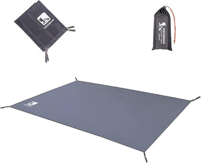 Hikeman Tent Footprint - Waterproof Camping Tarp, Heavy Duty Tent Floor Saver, Ultralight Ground Sheet Mat for Hiking, Backpacking, Hammock, Beach - Storage Bag Included(M-83”x55”)