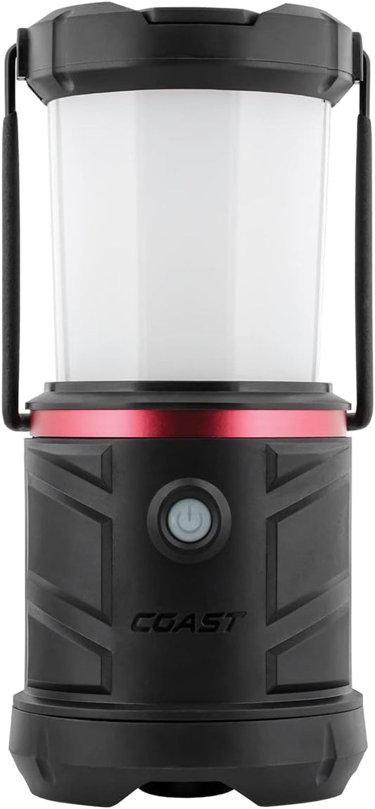 COAST EAL22 1250 Lumen Dual Color LED Emergency Light, Storm Proof, Power Bank, Durable for Outdoor & Survival - Compatible with 3 x D Batteries or ZX1010 Rechargeable Battery, Black
