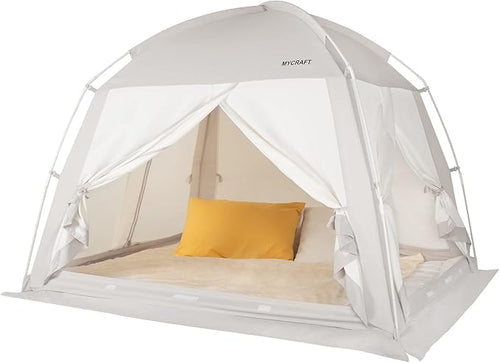 Bed Tents Canopy Bed–Privacy Dream Tent for Cozy Indoor Sleeping, Light-Reducing,and Breathable, with 4 Doors Floor Tent Bed–Available in Twin, Full, and Queen Sizes