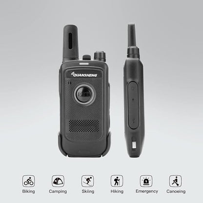 TG-S1 Walkie Talkie Rechargeable Two Way Radio, Long Range Portable FRS Two-Way Radios for Family Camping, Hiking, Car Trip (Black 1 Pack)