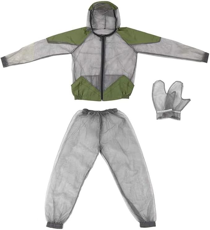Kids Mosquito Suit Outdoor Net Clothing Mosquito Insect Bug Proof Clothing Insect Mesh Protection Clothing Mesh Insects Net Gloves mosquito suits for adults,bug suit Grey （ XL ）