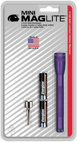 Maglite Mini Incandescent 2-Cell AAA Flashlight, Purple