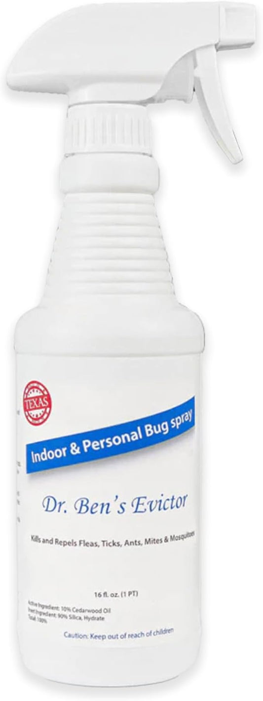 Dr. Ben’s Evictor Indoor & Personal Bug Spray | Fast-Acting Solution, Eco-Friendly & Natural Pest Defense for Home, Family, Pets & Gear - 16 Fluid Oz