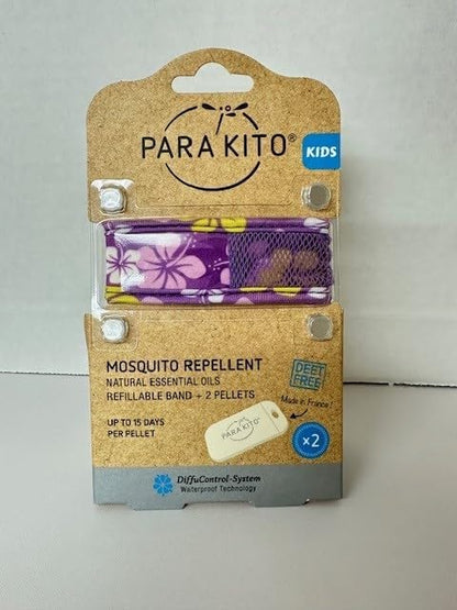 PARA'KITO Bug & Mosquito Bracelets for Kids | Mosquito Spray Alternative | Waterproof, Outdoor Insect Wristband w/Natural Essential Oils | Hiking, Trekking & Camping Accessories (Purple Hawaii)