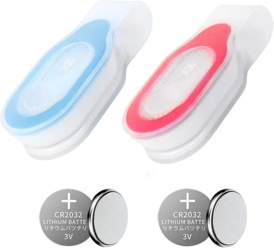 2pcs (Blue+RED) Night Light for Nurse, Hands Free Flashlight，Nurse Light Clip on,Magnetic Flashlight for Walking Running Pets Outdoors Emergency (4 Extra Battery)