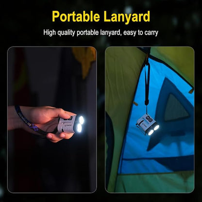 BORUIT U6 Small Flashlights Powerful 1600 Lumen, Mini EDC Flashlight USB C Rechargeable Led Pocket Clip Flash Light with Keychain Magnetic, IP68 Waterproof Lanyard