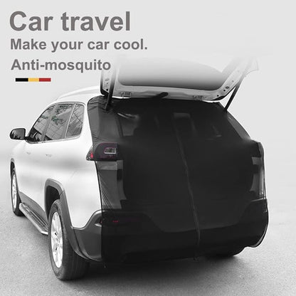 Ovege Car Tailgate Mesh Screen for SUV Bug Screens for Car Tent, Magnetic Mosquito Net for Car Camping Essentials, Car Camping Accessories（Black-Tailgate）