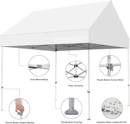 Eurmax USA Patented 10x10 Pop Up Canopy Tent Party Tent Commercial Instant Canopies Shelter with Heavy Duty Roller Bag,Bonus 4 Sand Bags (Dark Black)