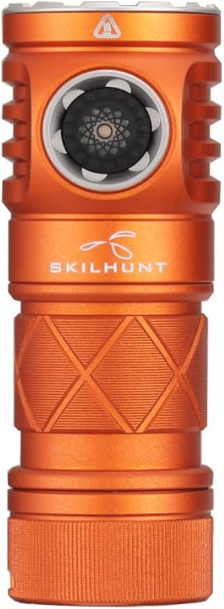 EC200S-Mini 2100+570 lumens Dual Channel Powerful EDC USB-C Rechargeable LED Flashlight - Lightweight, Compact Pocket light Camping Hiking Running Waterproof Outdoor (Cool White 6500K, Orange)