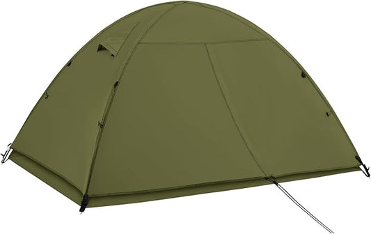Ultralight Double Layer Waterproof 1/2 Person 4 Season Backpacking Dome Tent – Easy Setup Outdoor Essenssial Gear for Camping, Hiking, Hunting and Mountaineering