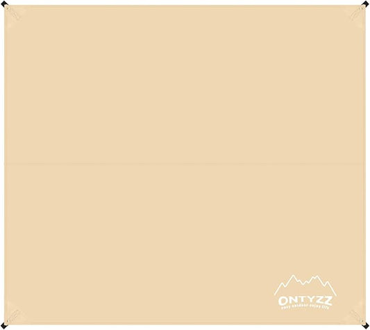 ONTYZZ Khaki Rectangle Tent Footprint Waterproof Camping Tarp Two in One Ground Sheet Mat and Tent Tarp for Camping Outdoor Hiking Beach Picnic, 149 * 220㎝
