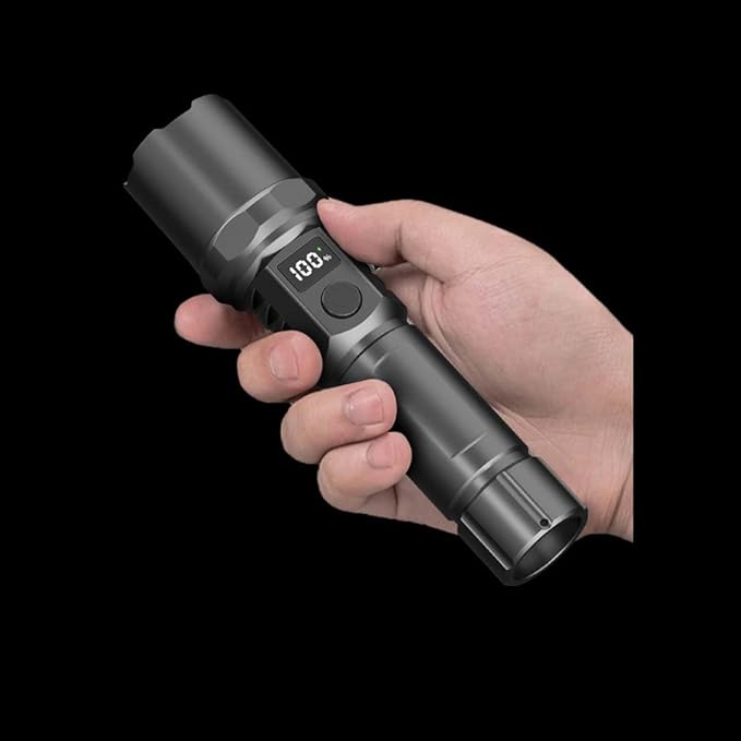 Small Flashlights Power Display,Powerful Flashlights,Camping Flashlight,Flashlight Battery Powered with and Zoomble,Portable Handheld Flash Light for Home, Camping, Emergencies