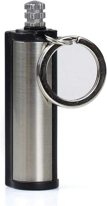 Fire Starter Lighter Waterproof Flint Match Outdoor Camping Permanent Metal Matchstick with Keychain(Without Fluid)