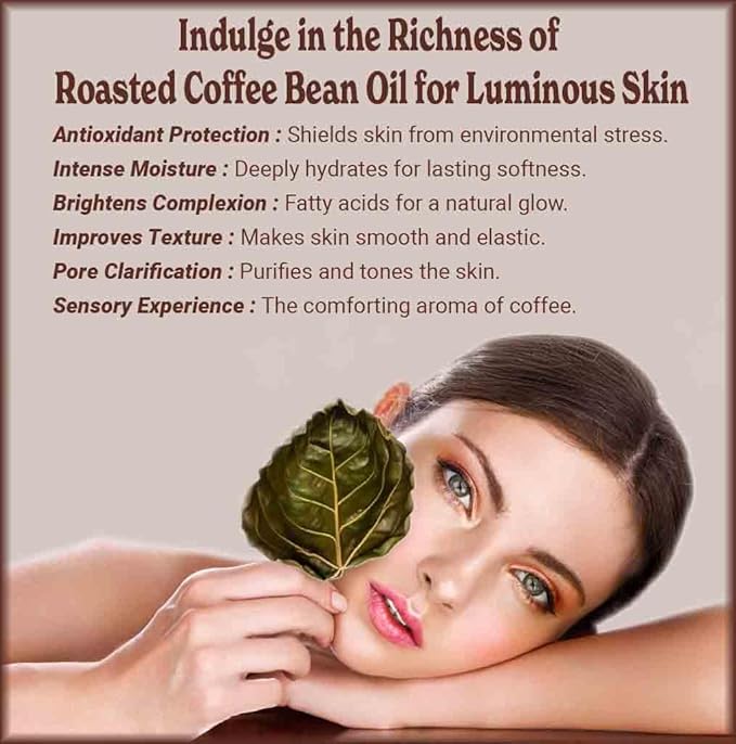 Natural Born Oils Roasted Coffee Bean Oil, 4oz, Organic, Cold-Pressed, High in Antioxidants, Perfect for Skin Nourishment, Hair Vitality