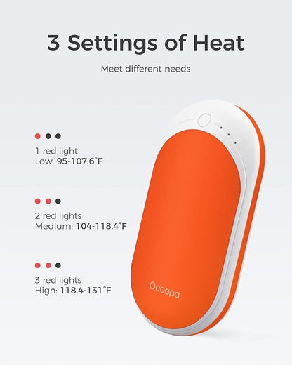 OCOOPA Hand Warmers Rechargeable, 1 Pack 5200mAh Electric Portable Pocket Heater, Heat Therapy Great for Raynauds, Hunting, Golf, Camping, Women Mens Gifts