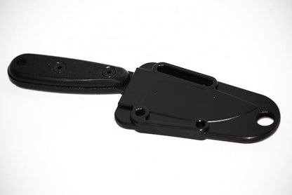 ESEE Knives Izula Fixed Blade Knife w/Survival Kit, Sheath & Clip Plate (Black Blade/Black G10 Handle/Black Sheath/Survival Kit)