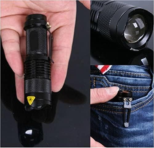 MODOAO 3 Modes LED Flashlight Torch Tactical Lamp Mini Light for Camping Hiking Emergency (Black)