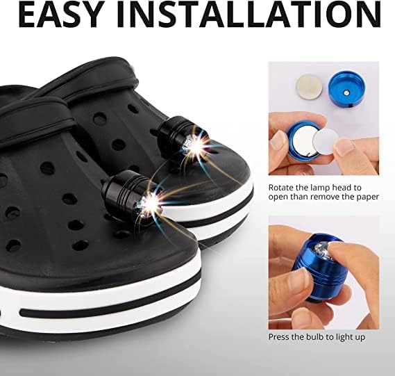 Wearable Croc Lights for Shoes - Headlights for Croc, Shoe Decoration Charms A Must-Have Accessory for Nighttime Activities, Perfect for Walking, Jogging, Hiking, Camping-2PCS