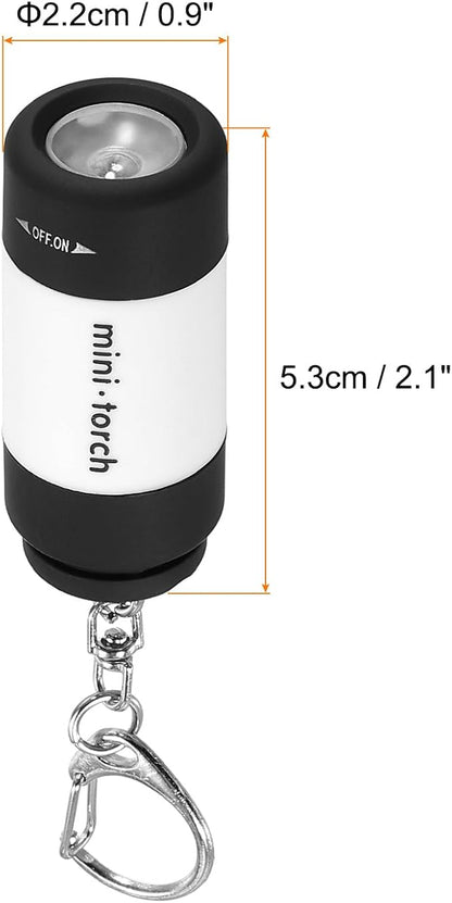 PATIKIL 2.1" Mini Rechargeable LED Keychain Flashlight, EDC Portable Small Torch with USB Charging for Everyday Carry, White
