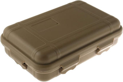 DGZZI Survival Storage Box Soil Color Plastic Waterproof Shockproof Airtight Outdoor Survival Storage Case Box 170x105x50mm