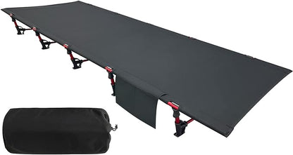 Sutekus Portable Camping Cot Sleeping Cot Ultralight Backpacking Cot Bed for Outdoor Hiking Travel Beach Mountaineering (Black)