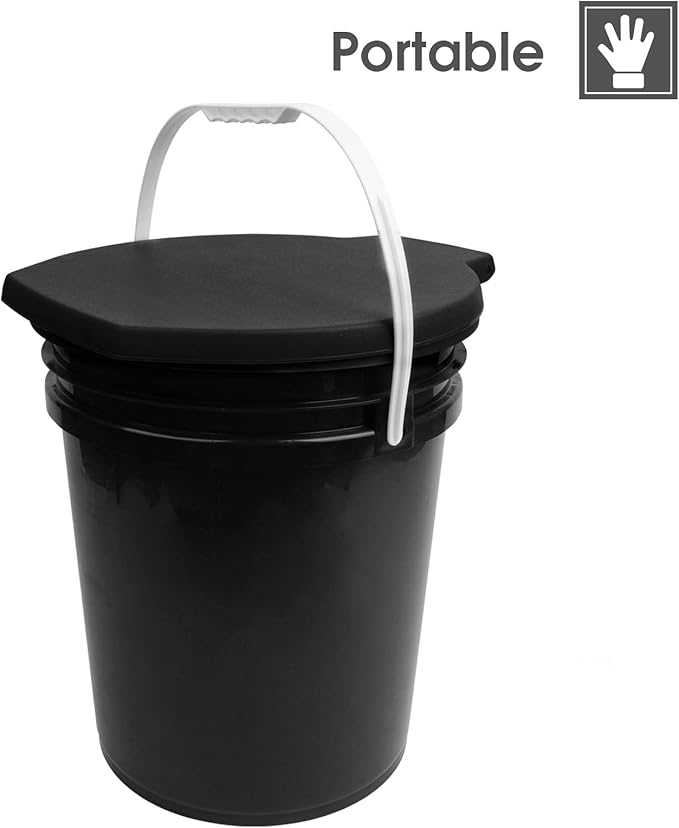 Portable Toilet Seat for 5 Gallon Bucket Emergency Outdoor Camping Snap on Luggable Loo Toilet Cover for Adults and Kids