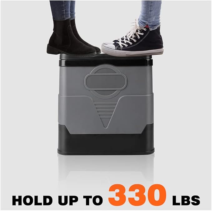 Portable Camping Toilets Porta Potty (Gray)-Collapsible Outdoor Emergency Toilet with Cover,Suitable for Camping,Hiking,Traffic Jams,Outdoor Excretion.