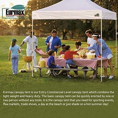 Eurmax USA 5'x5' Pop Up Canopy Tent Commercial Instant Canopies with Heavy Duty Roller Bag,Bonus 4 Sand Weights Bags (Greyish Green)