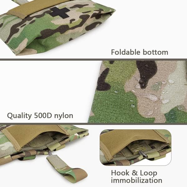 KRYDEX Tactical Blow Out Kit Bag Medical Pouch First Aid Bag IFAK Pouch with MOLLE and Belt Loop