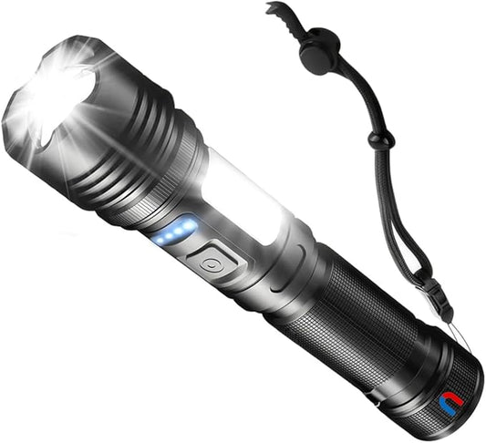 Rechargeable Flashlight, Portable and Super Bright Torch Light with 7 Modes, Power Output Function, IPX5 Waterproof for Outdoor Activities
