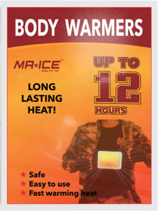 MR.ICE 7/14/20/40 Packs Body Warmers Large Pads for Women Men Kids, with Adhesive Backing Gives 12 Hours Warm (5.1" x 3.7"), Big Heat Sticker for Camping Hiking