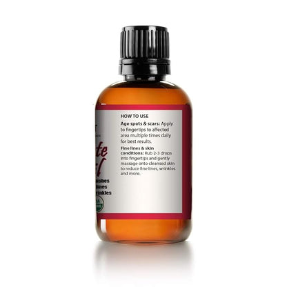 Mayan's Secret USDA Certified Organic Pomegranate Seed Oil for Skin Repair -Glass Bottle Cold Pressed and Pure Rejuvenating Oil for Skin, Hair and Nails