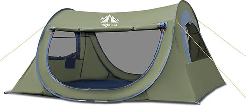 Night Cat Pop-up Camping Tent: 1 2 Person Tent Waterproof Instant Easy Setup Tunnel Tent