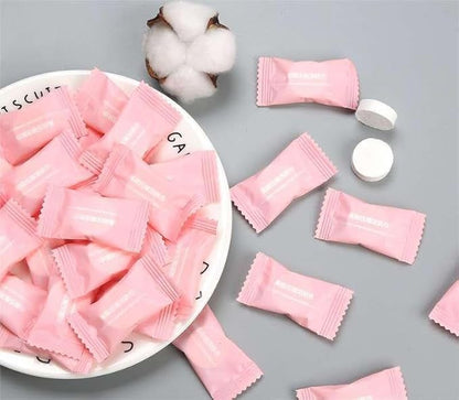 100PCS disposable compressed towel slices, compact travel towel for outdoor travel, camping, home, and simplified travel, ready to use, portable and independent packaging, white